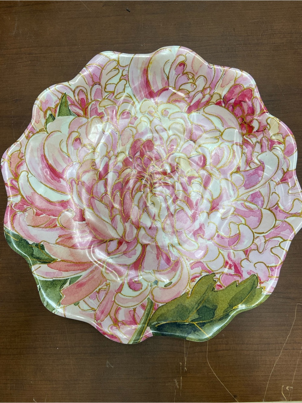 Nicole Miller Pink Peony MELAMINE 11.5” Serving Platter